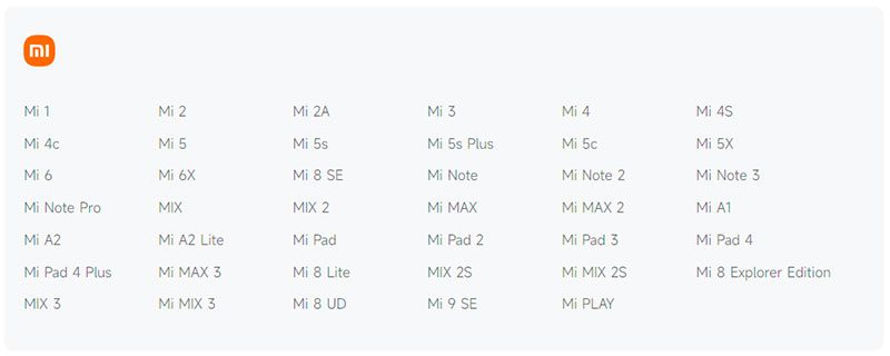 Xiaomi прекратила поддержку ещё десяти устройств